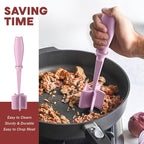 Meat Chopper, Hamburger Grinder, Premium Heat Resistant Smasher for Ground Beef, Burger Grinder Nylon Potato Mix Tool-Pink