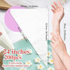 24 Inch Extra Large Piping Bags, 200 PCS Clear Disposable Icing bags, Thickened Non-Slip and Anti-Burst Pastry Bags for Baking and Decorating Desserts Cakes Cookie