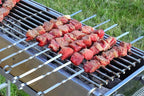 Shish Kabob Skewers, Kebab Skewers 17.7" Stainless Steel Reusable Flat BBQ Sticks for Meat Chicken Shrimp and Vegetable(10-Pack)