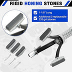 DASBET Engine Brake Cylinder Hone | Engine Cylinder Hone Tool for Grinding Holes Adjustable Deglazer 1" to 2-1/2" Diameter with Extra 3-Piece 1-1/8'' Long Stones 220 Grit (1-1/8")