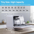 Midea MDC17P0ABB Portable Countertop Mini 5L Built-in Water Tank, No Hookup Needed, 6 Programs, 360° Dual Spray, 162℉ High-Temp& Air-Refresh Function, Dishwasher for Apartments& RVs, Black