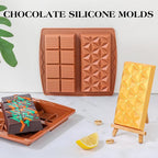 1 Inch Chocolate Bar Mold Deep Dubai Stuffed Chocolate Molds Silicone Large Break Apart Silicone Molds (Mix,2 Pcs）