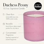 LAFCO New York Signature Candle, Duchess Peony - 15.5 oz - 90-Hour Burn Time - Reusable, Hand Blown Glass Vessel - Made in The USA