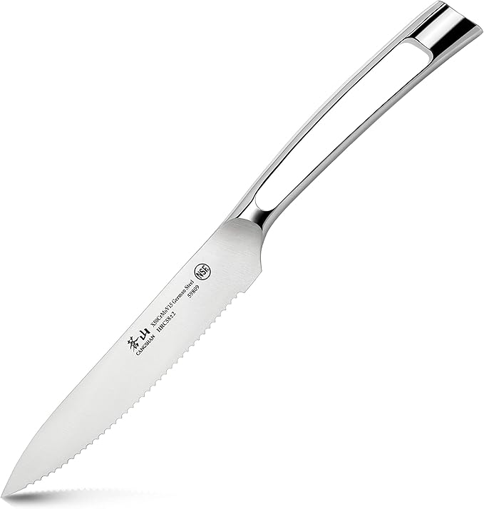 Cangshan N1 Series 59809 German Steel Forged Serrated Utility Knife, 5-Inch