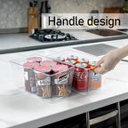6pcs Plastic Storage Bin 2-Size Clear Storage Containers for Kitchen Pantry Organization and Storage Bins, Organizing Bins with Built in Handles, Cabinet Organizers, Clear