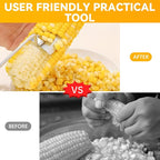 Corn Cob Stripper,2025 NEW Long Handle Stainless Steel Corn Stripping Tool,Fast Corn Peeler for Corn,Suitable for Home Kitchens, Restaurant Chefs, Outdoor Dining Enthusiasts(2PCS)