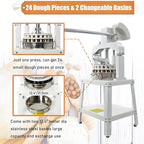 Commercial Dough Divider Manual 24PCS Dough Divider 1.59oz-8.46oz Heavy Duty Dough Cutter Machine with 45-240g Dough Weight Range for Baking, 24PCS