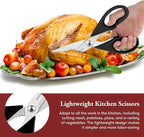 iBayam Stocking Stuffers for Men, White Elephant Gifts for Adults, All Purpose Kitchen Scissors 8.5" Cooking Scissors with Sheath, Black Kitchen Accessories