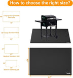 Tamfile Large 62 x 40 Inch Under Grill Mats for Outdoor Grill, Double-Sided Fireproof Heat-Resistant Pad, Indoor Fireplace/Fire Pit Rubber Mat, Oil-Proof Waterproof BBQ Protector for Deck and Patio
