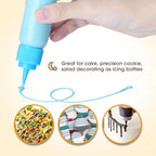 GOLOHO Cookie Icing Bottles, 6 Squeeze Applicator Bottles, 2 each (1, 2 and 4 ounces), Royal Icing Tools, Cake Sugar Cookie Decorating Supplies, Food Coloring, Frosting, Pancake Arts and Crafts Kit