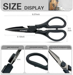 All Purpose Kitchen Scissors for Food, Heavy Duty Kitchen Shears that Come Apart Dishwasher Safe, Sharp Durable Stainless Steel Scissors for Meat, Soft Grip Comfort Handle,Titanium Plated Black