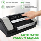 Nutrichef Automatic Food Vacuum Sealer with Double Sealing Function, Electric Air Sealing System for Dry, Liquid & Moist Foods, Reduces Food Waste, Preserve Freshness of Proteins, Fruits, Vegetables