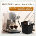 Knock Box Square High Sidewall Design Espresso Knock Box Tamping Mat Espresso Machine Accessories Set of 2 with Removable Knock Bar and Anti-Slip Base for Home Office Espresso Accessories