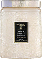 Voluspa Santal Vanille, Large Candle Jar, 18 oz, 100 Hour Burn Time, Coconut Wax for Clean Burning, Handcrafted in the USA