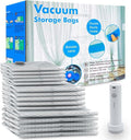 15 Pack Vacuum Seal Bags for Clothing Travel with Wireless Electric Air Pump, 5 Large +5 Medium +5 Small, Reusable Space Saver Bags for Luggage and Suitcase, Cruise & Travel Essentials