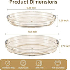 LAMU 2 Pack Lazy Susan Turntable Organizer for Cabinet, 10.6'' 9.25'' Condiment Organizer for Refrigerator, Kitchen Pantry, Medicine Cabinet Organizer, Spices Rack Organization, Bathroom, Amber