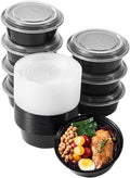 32 oz 50 ct Round Meal Prep Containers with Lids Plastic Food Storage Lunch Plan To Go Box Disposable Take Out Bowls BPA Free Durable Stackable Microwave Freezer Safe (Formerly FULING)