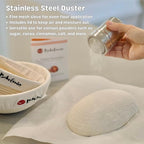 Artisan Bread Banneton Proofing Basket Set of 2, 9 inch Round & 10 inch Oval Sourdough Baskets with Danish Whisk, Dough Cutter, Scraper, Flour duster, Cleaning Brush, Bread Lame &10 Blades