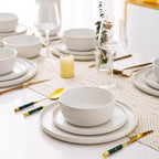 AmorArc Stoneware Dinnerware Sets,Round Reactive Glaze Ceramic Plates and Bowls Sets,Highly Chip and Crack Resistant | Microwave & Dishwasher Safe,Service for 8 Dishes Set (24pc)