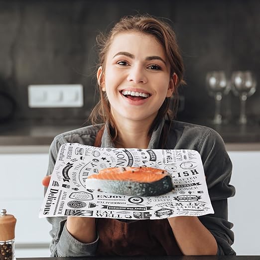 Outus 3000 Pcs 12 x 12 Inch Deli Wax Paper Sheets Grease Resistant Tray Basket Liners Newsprint Paper Water and Grease Proof Sandwich Wrapping Square Hot Dog Wrappers for Food Baking (White)