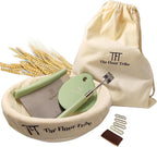 Banneton Bread Proofing Basket Set: Sourdough Starter Kit - 9 inch Round Rattan bowl, Scoring lame, dough scraper, bread bag, Sourdough Bread Baking Supplies Tools - Baking gift set