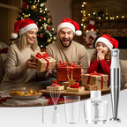 Immersion Blender Handheld Corded Hand Blenders Set 1100W, Trigger Variable Speed 5 in 1 Stick Emulsifier with Chopper, Whisk and Frother for Soup, Baby Food and Smoothies, White，Case