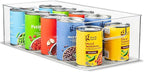 Plastic Food Storage Clear Container Bin with Handles for Organizing Kitchen, Pantry, Refrigerator, Freezer, Pantry, Cabinet, Closet, Bathroom. 14”x8”x5”