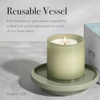 LAFCO New York Signature Candle, Wild Honeysuckle - 15.5 oz - 90-Hour Burn Time - Reusable, Hand Blown Glass Vessel - Made in The USA