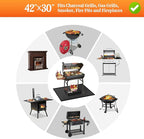 42 X 30 inches Hearth Rugs for Fireplaces Fire Resistant / Gas Grill Splatter Mat Fireproof Waterproof Oil-Proof, Fireproof Mat Heat Resistant BBQ Floor Mat Protect Mat Floor Protective Rug Reusable