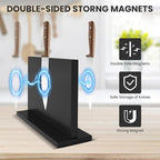 Black Magnetic Knife Holder, Double-Sided Magnetic Knife Block Universal Multi-function Display Rack for Kitchen Counter