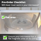 HOVER COVER Magnetic Splatter Cover, 12-Inch Clear BPA-Free Food Lid, Vented Plate Guard with Steam Vents, Anti-Splash Microwave Lid - Heather Gray
