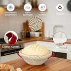 Banneton Bread Proofing Basket Set, 2 Pack Cotton Rope Sourdough Baskets with Liners, Cloth Covers & Silicone Baking Mat, Sourdough banneton basket for Sourdough Baking Supplies