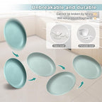 12 Pcs Unbreakable Deep Dinner Plates Set, 10 inch Reusable Plastic Wheat Straw Plates, Microwave and Dishwasher Safe Plate for Kitchen, Lightweight Plate for Dessert, BPA Free, 6 Colors