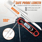 Instant Read Meat Thermometer for Grill and Cooking, Fast & Precise Digital Food Thermometer with Backlight, Magnet, Calibration, and Foldable Probe for Kitchen, Outdoor Grilling and BBQ!…