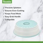 Tovolo Microwave Splatter Cover for Food Medium Blue Haze Dishwasher Safe, Collapsible Reusable Cover for Food in Microwave Uses BPA Free Safe Silicone,10 inch Vented Microwave Cover