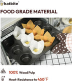 Katbite Tulip Cupcake Liners 200PCS, Muffin Baking Cups ProSmooth Brown