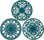 Extra Thick Silicone Trivet Mat for Hot Dishes, Hot Pots and Pans, Pot Holder, Hot Pad to Portect Your Table and Countertop, Kitchen Decor and Accessories,Teal, Set of 3