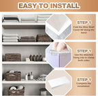 5 Pcs Wire Rack Covers 24x16x3 inch PVC Pantry Shelf Cover 0.31 inch Thick Removable Closet Wire Rack Shelf Covers,Decoration Kitchen Bathroom Office Shelving (Light luxury white, 24x16x3 inch)