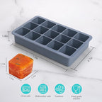 2 Tbsp Silicone Freezer Molds - Perfect for Storing Garlic, Herbs, Ginger, Pesto, Tomato Paste, Lemon Juice, Purees and More - Silicone Food Freezer Tray(Blue 4 Pack)