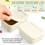 6 Packs 1 Cup Silicone Soup Freezer Molds with Lid Silicone Soup Freezer Trays Rectangle Reusable Food Preserving Tray Freezing Sauces Stews(Beige)