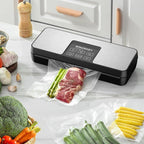 SPACEKEY Vacuum Sealer Machine, 85Kpa Food Vacuum Machine, Food Vacuum Sealer with Bag Roll Storage Space, Dry&Moist Modes, Pulse Function, Built in Cutter, Bag Roll included, Silver