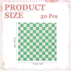 PATIKIL 5.9" x 5.9" Waxed Paper Sheets, 50Pcs Square Pattern Oil-absorbing Dry Food Wrapping Paper for Bakery Coffee Shop Home Baking Kitchen DIY, Green