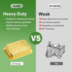 20 Pack 5LB Gold Aluminum Foil Pans with Lids Heavy Duty 11"×8"×2" Foil Food Containers with Lids, Tin Foil Pans for Baking, Meal Prep, Freezer, Heating and Takeout