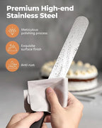 Kootek Angled Icing Spatula Set with 6", 8" & 10" Blade, Stainless Steel Offset Spatula Frosting Smoother Cake Spatulas for Cake Decorating, Baking