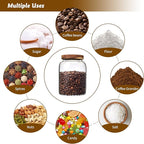 Glass Coffee Storage Jar with Lids Spoon Thicken Glass Coffee Canister Borosilicate Glass Food Containers for Ground Coffee Beans Nut Pasta Sugar Candy Spice Rice Loose Tea