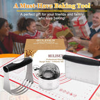 HULISEN Stainless Steel Biscuit Cutter Set, Silicone Mat, Pastry Scraper and Dough Blender, Sturdy & Long-Lasting with Ergonomic Rubber Grip, Professional Baking Dough Tools, Gift Package (4 Pcs/Set)