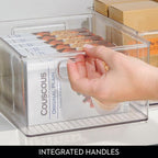 iDesign Stackable Pantry Bins with Handles, 4 Different Sizes, 4 Pack, Clear, Made in USA