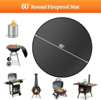 60" Round Fire Pit Mat for Solo Stove Bonfire/Under Grill Mat for Outdoor Grill Fireproof Waterproof Oil-Proof, 4 Layers Fireproof Mat Fireplace Mat BBQ Floor Mat for Deck Patio Grass Outdoor Smoker