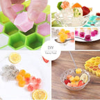 Ice Cube Trays with Lid, 2 Pack Silicone Ice Cube Trays with Lid-37 Grid, Easy-Release 74 PCS Small Ice Cubes for Iced Coffee Cocktail Whisky Chocolate Soup Food,BPA Free,Durable,Dishwasher Safe