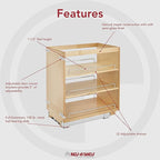 Rev-A-Shelf 14" Pullout Kitchen Cabinet Storage Organizer Slide Out Pantry Spice Rack with Adjustable Shelves for 14.5" W Cabinet Opening, 448-BC-14C